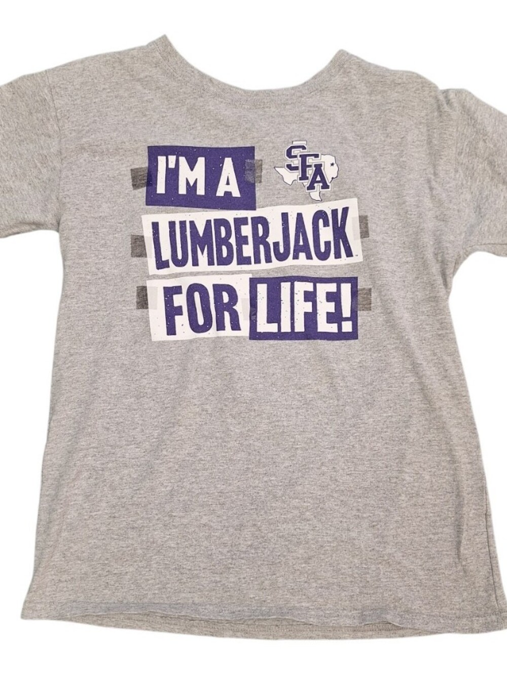SFA Lumberjack for Life Gray T-Shirt Boys/Girls Size Large 10-12